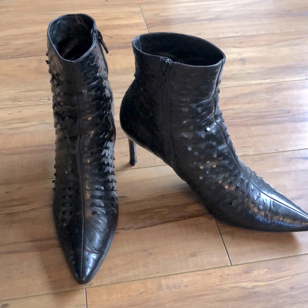 Helmet Lang black leather winter booties with box